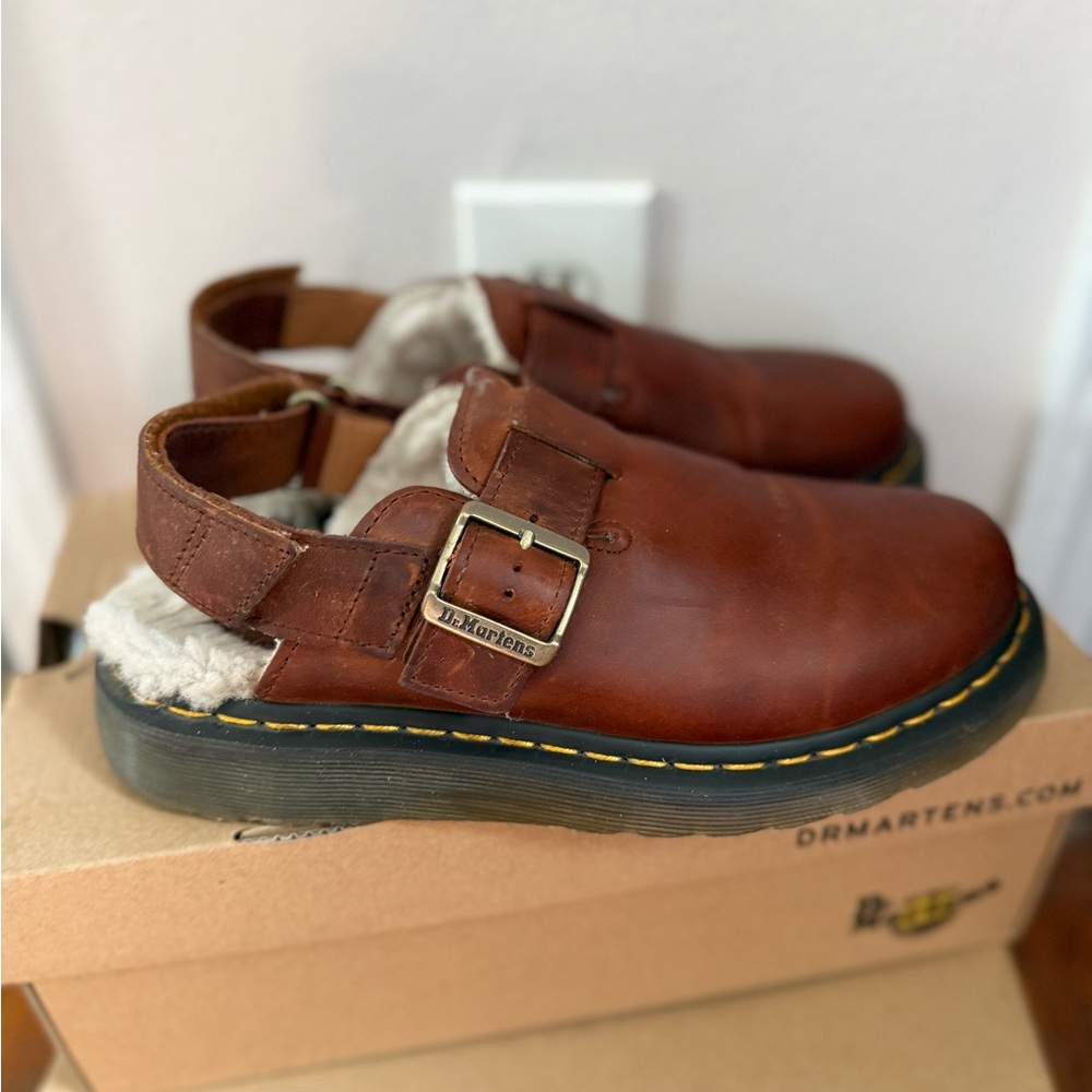 Dr. Martens® Jorge II Faux Fur Lined Leather Slingback Mules